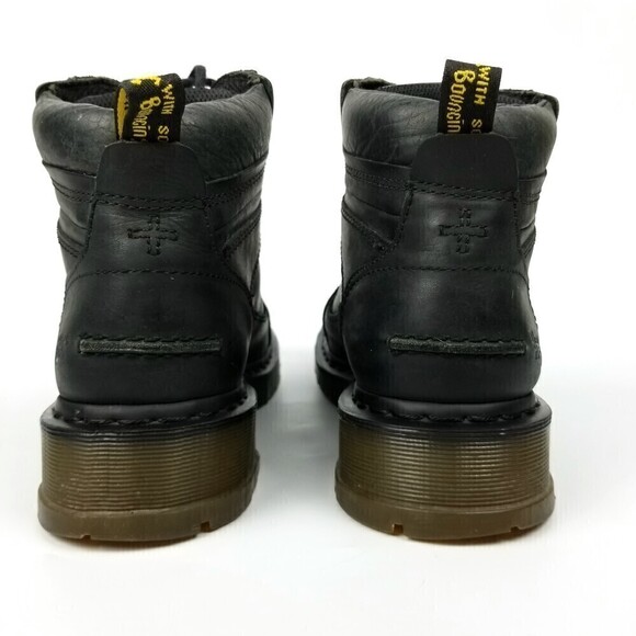 Dr. Martens Soren Moto Biker Black Stud Hiking Leather Ankle Boots Mens 9 Black